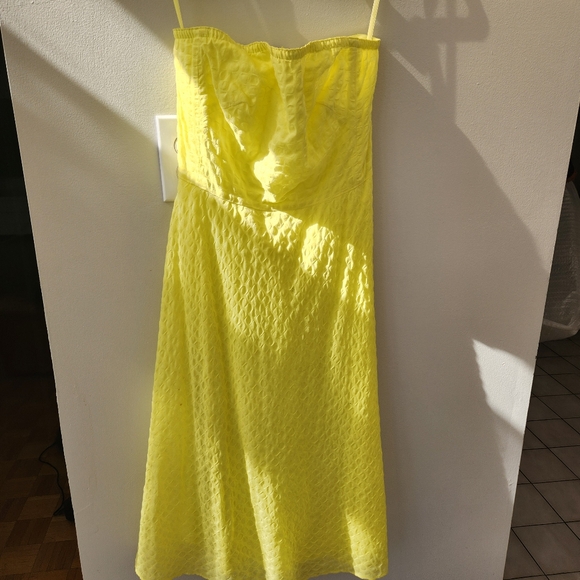 J. CREW yellow strapless dress - Picture 3 of 4